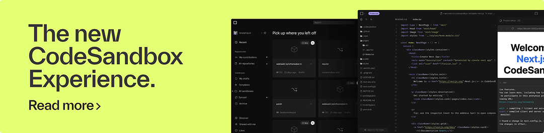 The new CodeSandbox Experience.